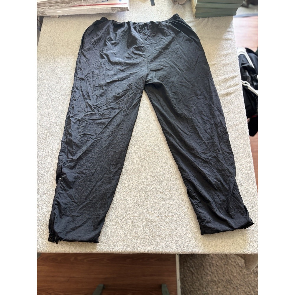 Nike Track Pants XL Black Nylon Lined Zip Snap Ankle Foot Locker Exclusive VTG